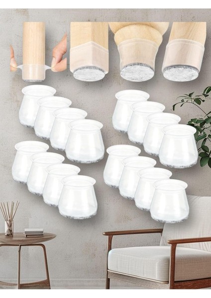 Adet Yarı Saydam (1.5cm–1.7cm) Keçeli ve Mobilya Pabucu Zemin Ses Önleyici