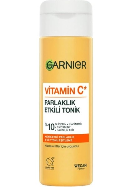 Garnier Vitamin C Parlaklık Etkili Tonik // Gliserin, Niasinamid, Salisilik Asit 120 ml