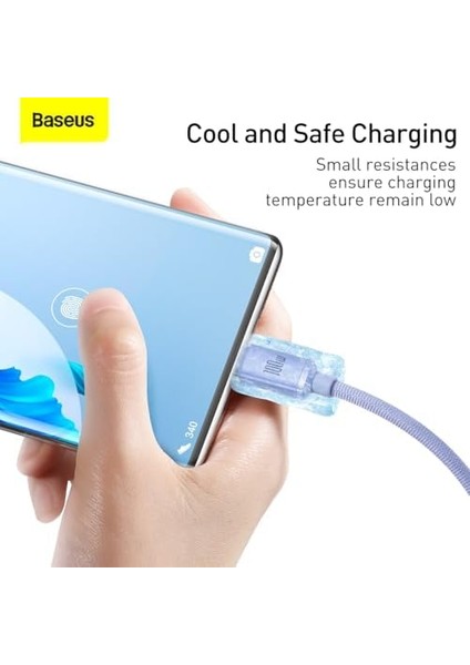 Crystal 100W Type-C To Type-C Kablo – 1.2 Metre, Mor Renk, Hızlı Şarj ve Veri Transferi, Örgülü Dayanıklı Tasarım, Usb-C Power Delivery Uyumluluğu modelleri