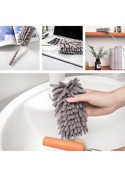 Teleskopik 3'lü Mop Temizlik Seti – Ayarlanabilir Saplı, Toz Alma Püsküllü, Çok Fonksiyonlu Zemin ve Yüzey Temizleyici modelleri