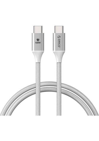 100W 5A Pd Type-C To Type-C Hızlı Şarj ve Kablosu Beyaz 1 Metre