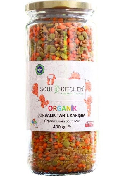 Soul Kitchen Organik Çorbalık Tahıl Karışımı Cam 400GR