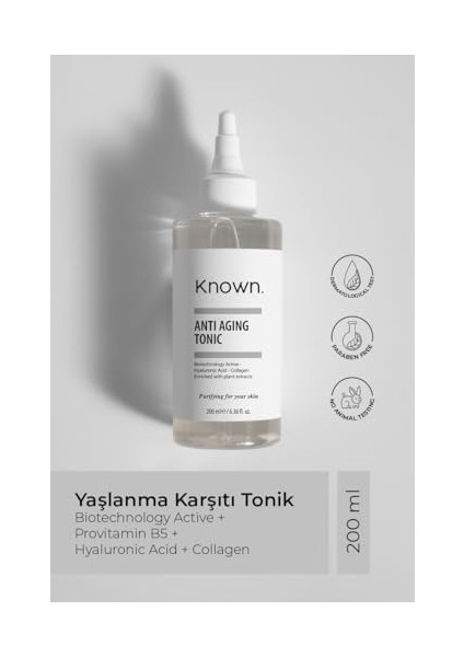 Known Yaşlanma Karşıtı Tonik 200 ml modelleri