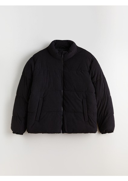 Yeni Sezon Standart Kalıp Dik Yaka Kadife Erkek Şişme Mont