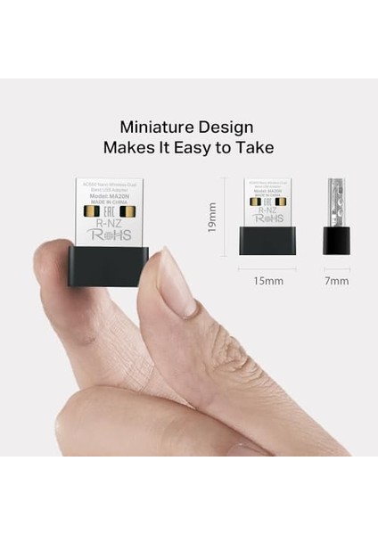 MA20N, AC650 Mbps Kablosuz Dual-Band USB Adaptör modelleri