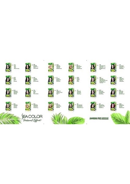 Sea Color Amonyaksız, Vegan, Doğal, Besleyici Kalıcı Saç BOYASI%100 Beyaz Kapama (1 Paket 2 x 50 ml Boya & Oksidan)(Siyah 1.0) fiyatları