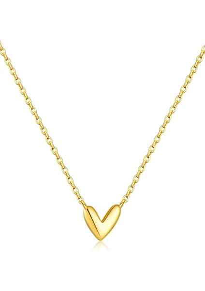 Soft Heart Altın Dokunuş Minimal Kadın Gümüş Kolye