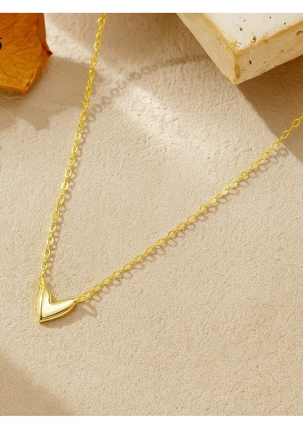 Soft Heart Altın Dokunuş Minimal Kadın Gümüş Kolye fiyatları