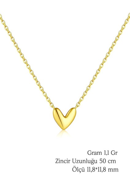 Soft Heart Altın Dokunuş Minimal Kadın Gümüş Kolye modelleri