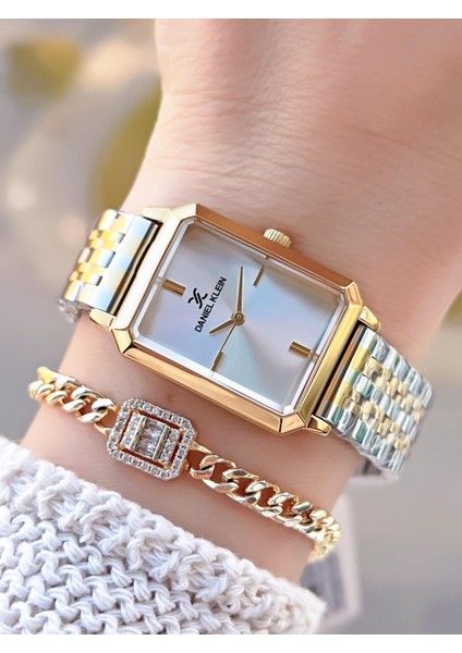 Çelik Kordonlu 2 Yıl Garantili 3 Atm Suya Dayanıklı Kadın Kol Saati+Bileklik BD.13785.4