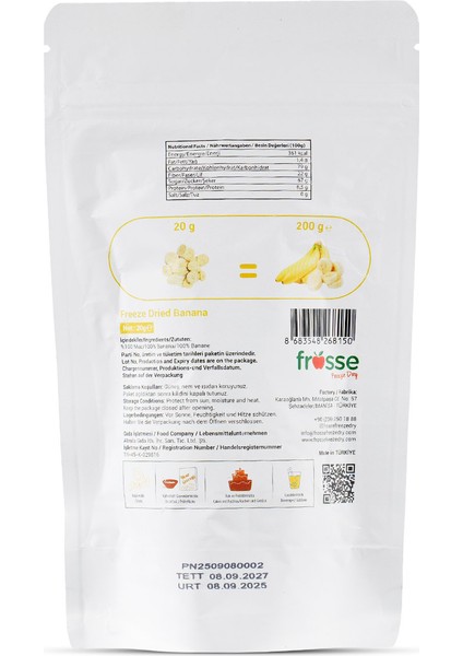 Feerze Dry Kurutulmuş Muz 200 gr fiyatları