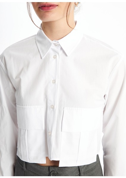 Yeni Sezon Düz Uzun Kollu Crop Kadın Gömlek modelleri