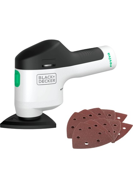 + Reviva REVDS12A10-QW 12V Şarjlı Zımpara Makinesi ve 10 Adet Zımpara Kağıdı