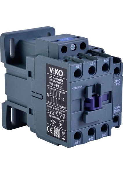 Vtc-32/11/s Kontaktör 32A 1no+1nc 230V Bobinli