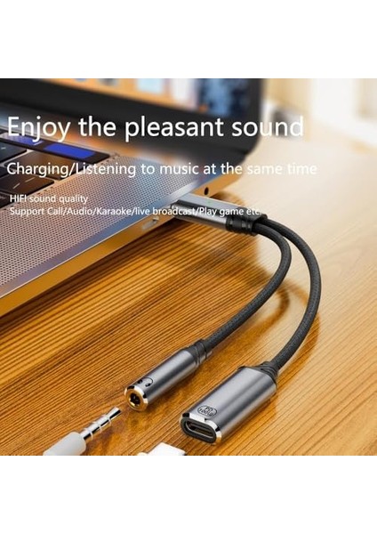 Type C To 2in1 3.5mm & Type-C Çevirici Dönüştürücü Kulaklık ve Hızlı Şarj fiyatları