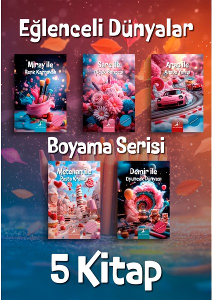 Eğlenceli Dünyalar Boyama Serisi - 5 Kitap - Çocuk Boyama Kitapları
