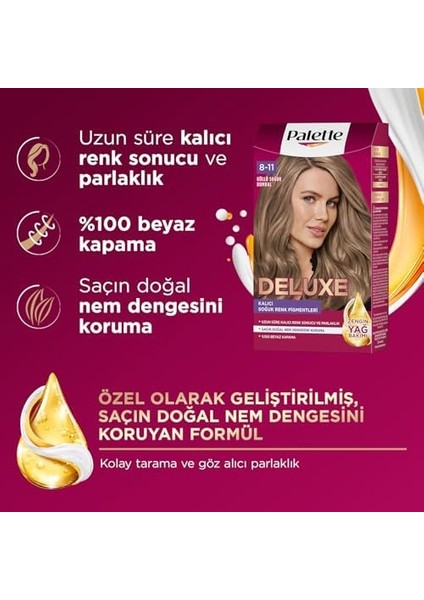 Palette Deluxe Saç Boyası 8-11 Küllü Soğuk Kumral 50 Mililitre fiyatları