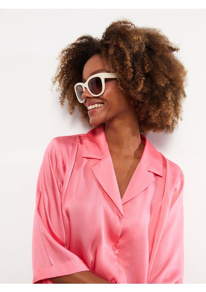 Yeni Sezon Önden Düğme Kapamalı Düz Saten Kadın Gömlek modelleri