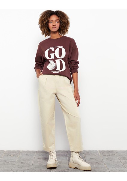 Yeni Sezon Rahat Kalıp Düz Gabardin Kadın Pantolon