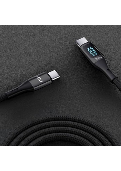 100W 5A Qc4.0 LED Ekranlı E-Mark Çipli USB Pd Type-C Hızlı Şarj ve Kablosu 1 Metre fiyatları
