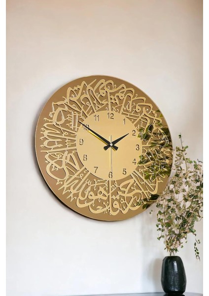 46 cm Gerçek Ayna Pleksi Rakam Dekoratif Duvar Saati