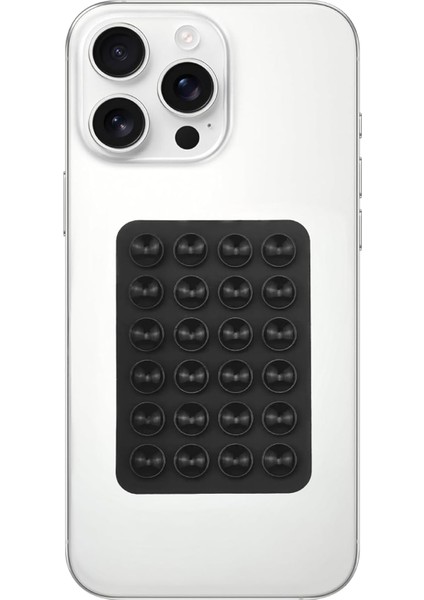 Telefon Arkasına Yapışan Silikon Vantuzlu Telefon Kılıfı Tutucu Araç Telefon Tutucu Ahtapot Vakumlu Telefon Tutucu (Siyah (Çift Taraflı))
