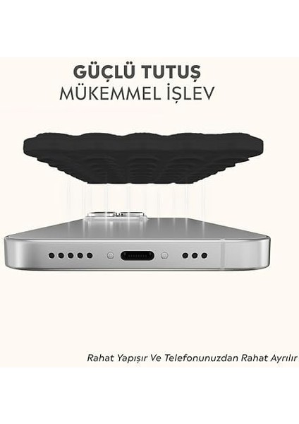 Telefon Arkasına Yapışan Silikon Vantuzlu Telefon Kılıfı Tutucu Araç Telefon Tutucu Ahtapot Vakumlu Telefon Tutucu (Siyah (Çift Taraflı)) modelleri