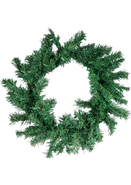 Yılbaşı Süsü Kapı Süsü Çam Dallı Sade Çelenk Yeşil 50 Cm.