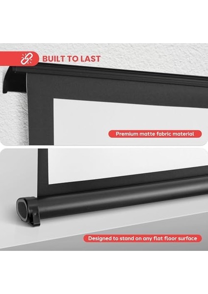 Upgraded 2018 Portable Projector Screen - Mobile Projection Screen Stand, Lightweight Carry & Durable Easy Pull Out For Schools Meeting Conference Indoor Use, 40 Inch (PRJTP46) fiyatları