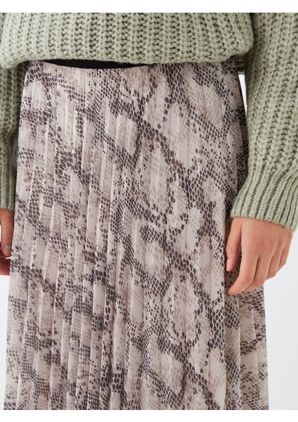 Yeni Sezon Beli Lastikli Desenli Kadın Şifon Etek indirimleri