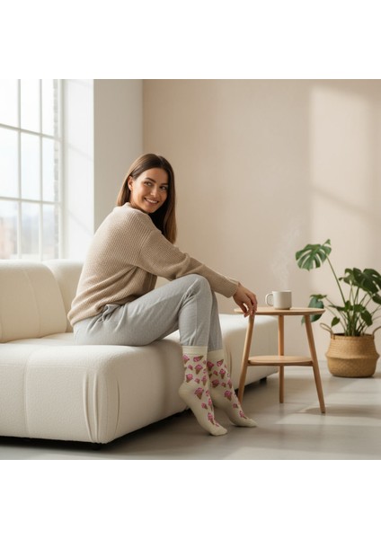 Ice Cream Socks – Desenli Unisex Soket Çorap