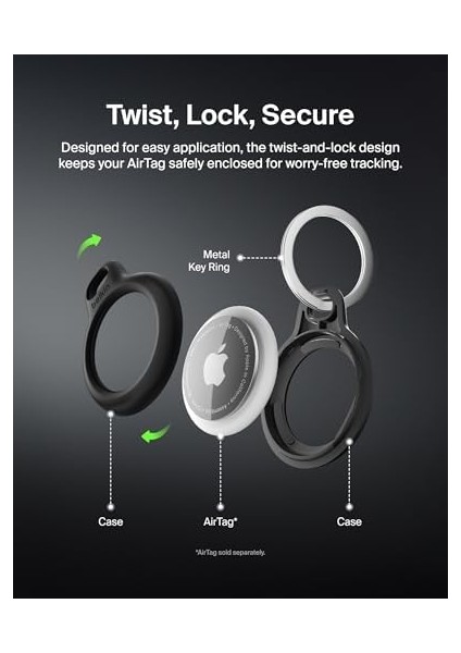 Airtag Için Anahtarlıklı Secure Holder - Siyah fiyatları