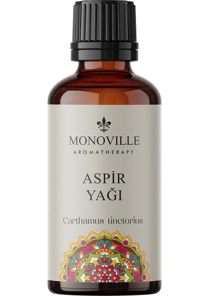 Monoville Aspir Yağı 30 ml Soğuk SIKIM%100 Saf ve Doğal (Safflower Oil)