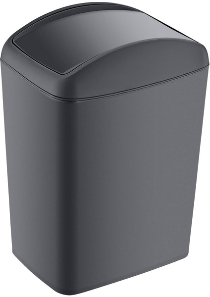 Soft Çöp Kutusu Döner Kapak 10 Lt - Antrasit, Çok Amaçlı Döner Kapaklı Çöp Kovası