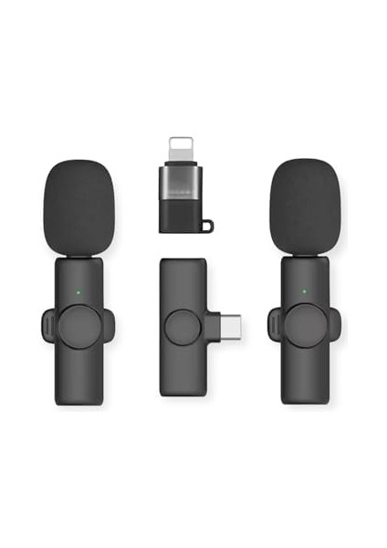 Kablosuz Yaka Mikrofonları 2li For Type-C For Iphone Tüm Modeller Video Kaydı, Podcast, Röportajlar, Youtube, Tiktok ve Vlog Için Mini Mikrofon fiyatları