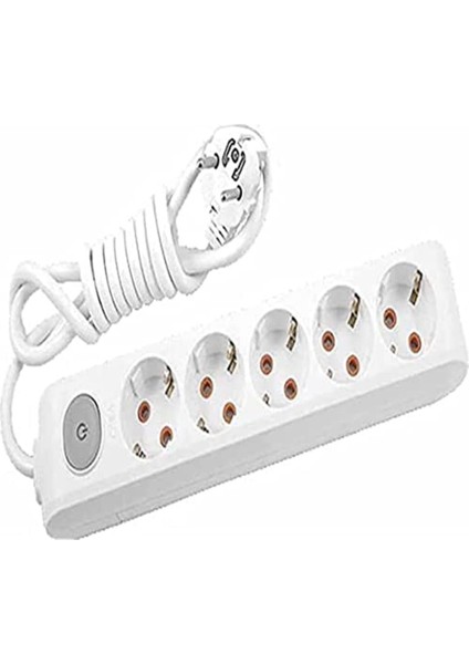 Multi-Let Priz Anahtarlı Topraklı Kablolu Çocuk Korumalı 5 mt