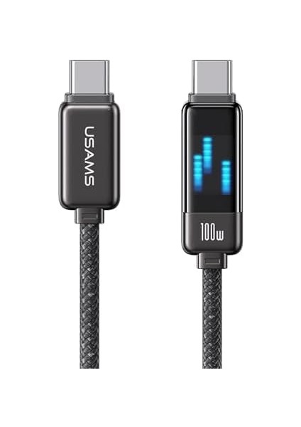 US-SJ744 Type-C To Type-C 100W Meteor Efekt Ekranlı 1.2m Hızlı Şarj ve Data Kablosu modelleri