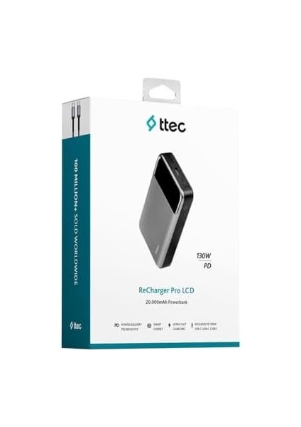 Recharger Pro LCD 20.000MAH Pd 130W Taşınabilir Hızlı Şarj Aleti/powerbank 2BB218 Uzay Grisi fiyatları
