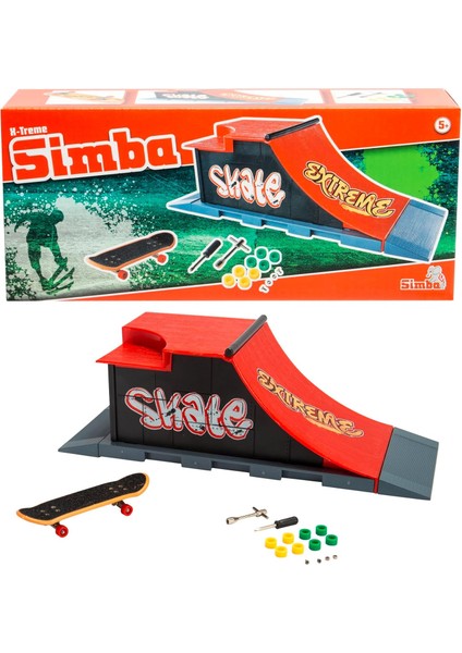 Parmak Kaykayı Extreme Rampa Oyun Alanı, Özel Motifli Kaykay, 8 Yedek Tekerlek, Aksesuarlı