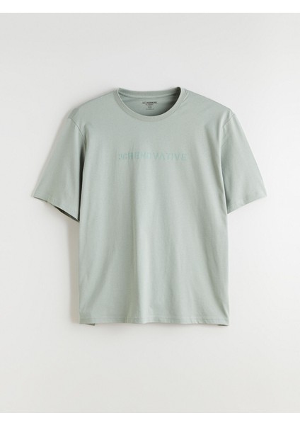 Yeni Sezon Büyük Beden Bisiklet Yaka Baskılı Penye Erkek Tişört modelleri