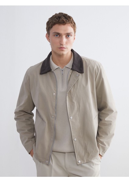 Yeni Sezon Standart Kalıp Kadife Yaka Erkek Mont