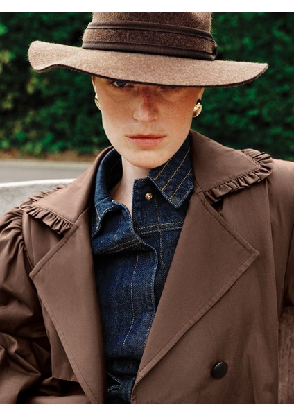 Yeni Sezon Kruvaze Yaka Kadın Trençkot fiyatları