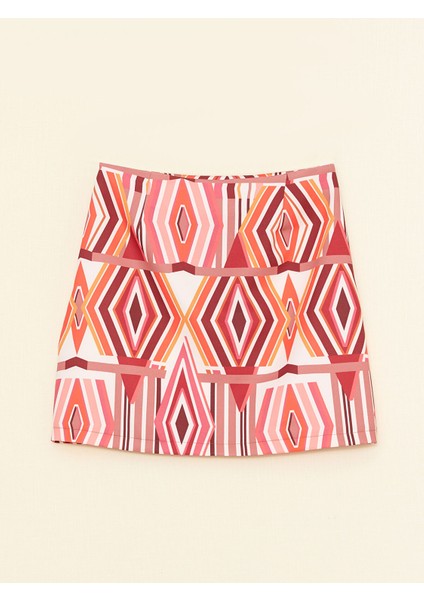 Yeni Sezon Beli Fermuarlı Desenli Saten Kadın Etek fiyatları