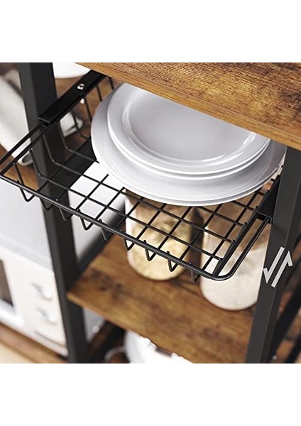 Alinru Mutfak Fırın Rafı, Kahve Bar, Mikrodalga Fırın, Çelik Çerçeveli, Tel Sepet, 6 Kanca, Mini Fırın, Gereçleri, Endüstriyel, ve Siyah KKS90X modelleri