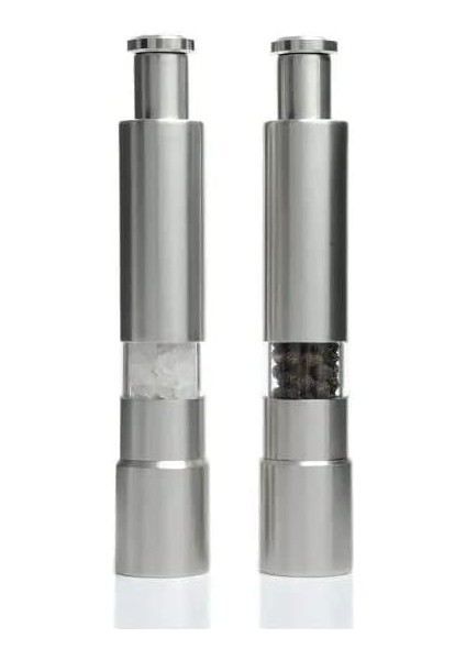 2'li Çelik Basmalı Karabiber ve Tuz Değirmeni Seti – Değirmeni, Paslanmaz Çelik, Ergonomik Tasarım, Dayanıklı Öğütücü Mekanizma