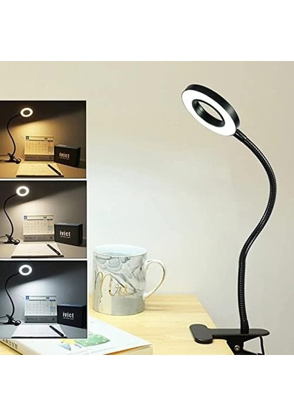 Çok Fonksiyonlu LED Akrobat Masa Lambası, Klipsli, Göz, Ayarlanabilir Açılı, Kitap Okuma Işığı, Youtuber, Tiktok, Ring Aydınlatma, 3 Farklı Mod (Sarı, Beyaz, Gün Işığı) modelleri
