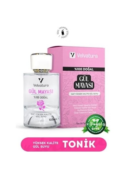 Velvatura Gül MAYASI%100 Doğal Aydınlatıcı ve Gözenek Sıkılaştırıcı Saf Gül Suyu Arındırıcı Tonik modelleri