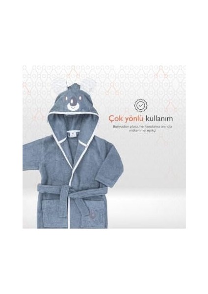 Hero Kahraman Kapüşonlu Havlu Bebek Çocuk Bornozu Koala 2-4 Yaş modelleri