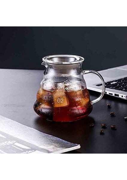 Cam Drip Kahve Servis Sürahisi - Drip Coffee - 600 ml - Dayanıklı Borosilikat Cam, Çok Renkli modelleri
