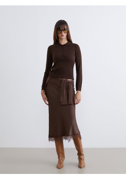 Yeni Sezon Polo Yaka Kadın Triko Kazak fiyatları